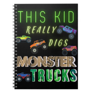 Carnet Ce gamin adore vraiment les monstres trucks