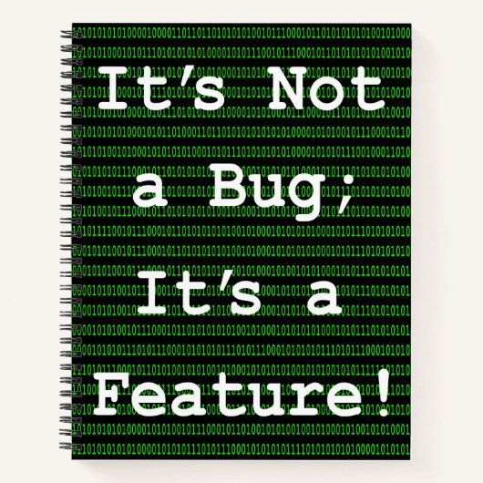 Carnet Ce n'est pas un bug ; c'est une fonctionnalité ! (Devant)