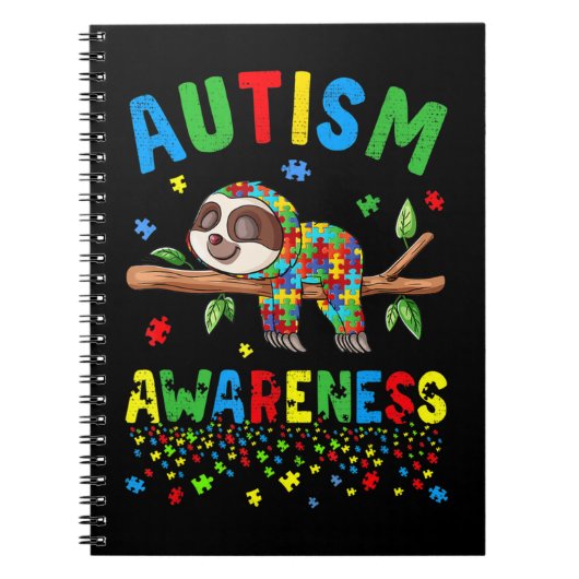 Carnet Ce paresseux mignon Autisme Sensibilisation Élévat (Devant)