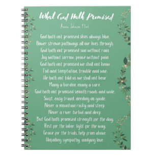 Carnet Ce que Dieu a promis (Vert clair) sur le portable