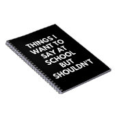 Carnet Ce que je veux dire à l'école, mais ne devrait pas (Côté Droit)