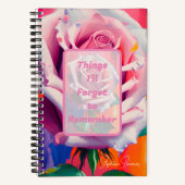 Carnet Ce que j'oublierai de rose florale rose (Recto)