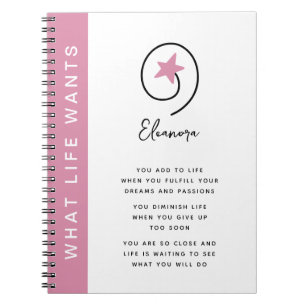 Carnet Ce que la vie veut Citation Motivationnelle rose