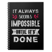 Carnet Cela Semble Toujours Impossible Tant Qu'Il N'Est P (Devant)