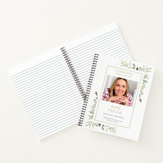 Carnet Célébration commémorative des funérailles vertes L (Intérieur)