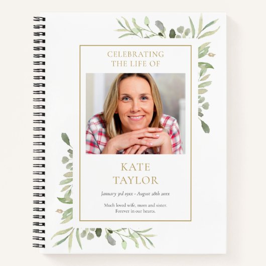 Carnet Célébration commémorative des funérailles vertes L (Devant)