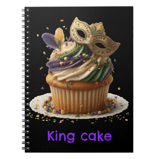 Carnet Célébration de Cupcake Masqué Mardi Gras (Devant)
