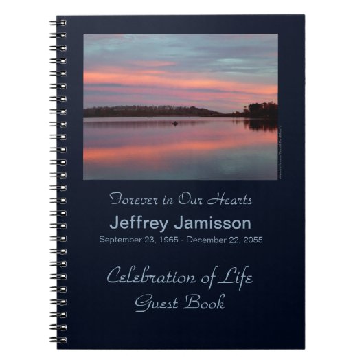 Carnet Celebration of Life Guest Book Fisherman at Sunset (Devant)
