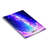 Carnet Céleste bleu et rose Galaxie Nom personnalisé (Côté Droit)