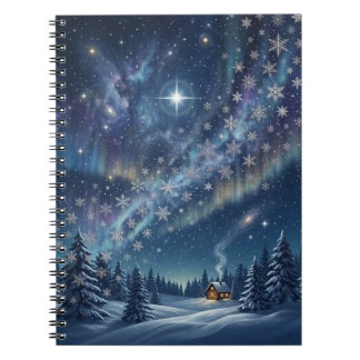 Carnet Celestial Aurora & Stars Winter Notebook