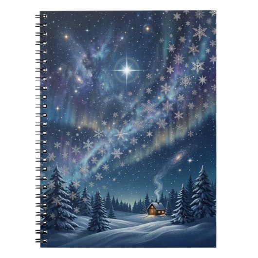 Carnet Celestial Aurora & Stars Winter Notebook (Devant)