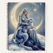 Carnet Celestial Galaxy Hare Moon Goddess Fantasy Art (Devant)