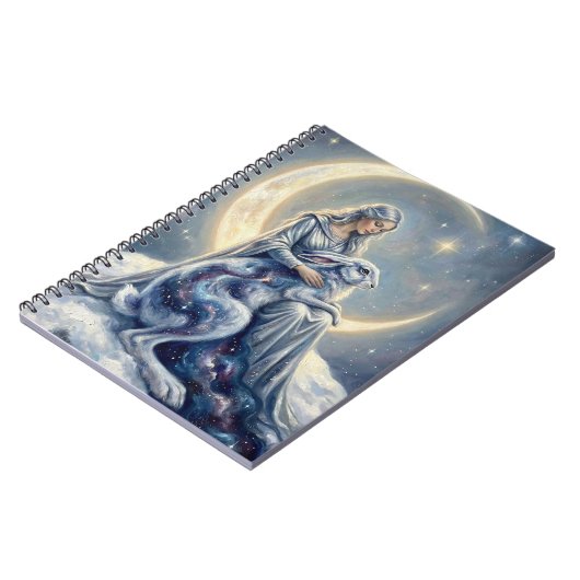 Carnet Celestial Galaxy Hare Moon Goddess Fantasy Art (Côté gauche)
