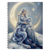 Carnet Celestial Galaxy Hare Moon Goddess Fantasy Art (Devant)