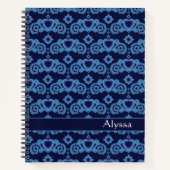 Carnet Celestial Love Stars Coeurs Nom Minuit Bleu (Devant)