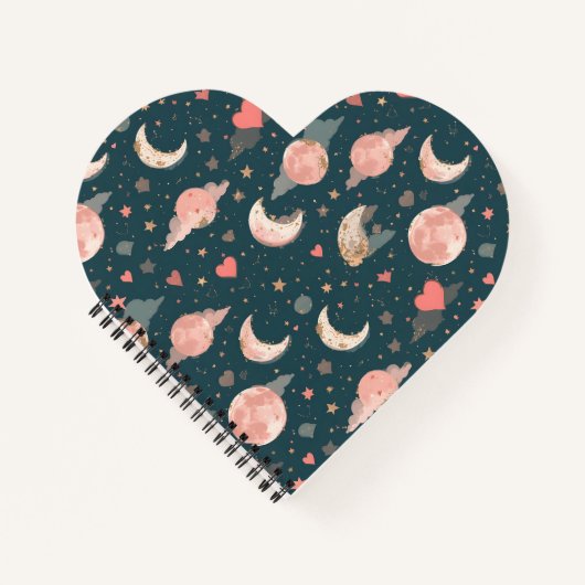 Carnet Celestial Romance Dreamy Moon & Stars Valentine Se (Devant)