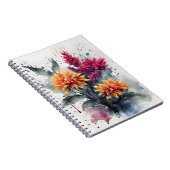 Carnet Celosia - Fleurs aquarelle (Côté Droit)