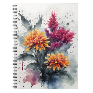 Carnet Celosia - Fleurs aquarelle