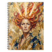 Carnet Celtic Fire Goddess Brigid Gold Leaf Fantasy Art (Devant)