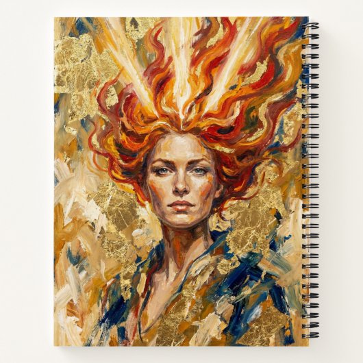 Carnet Celtic Fire Goddess Brigid Gold Leaf Fantasy Art (Dos)