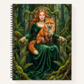 Carnet Celtic Forest Queen Red Fox Witch Fantasy Art ( (Devant)