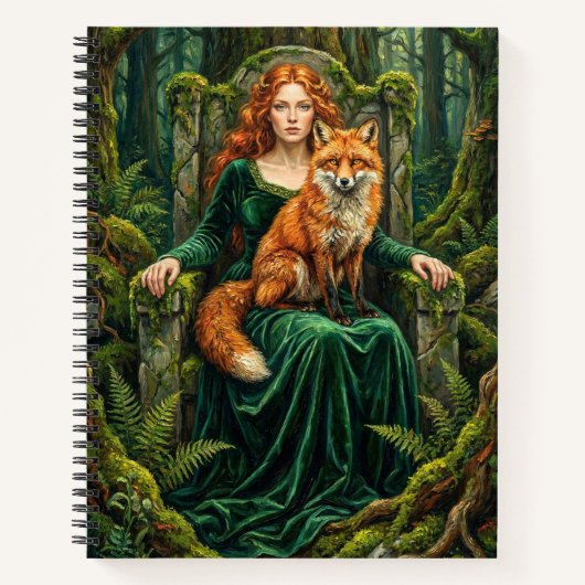 Carnet Celtic Forest Queen Red Fox Witch Fantasy Art ( (Devant)
