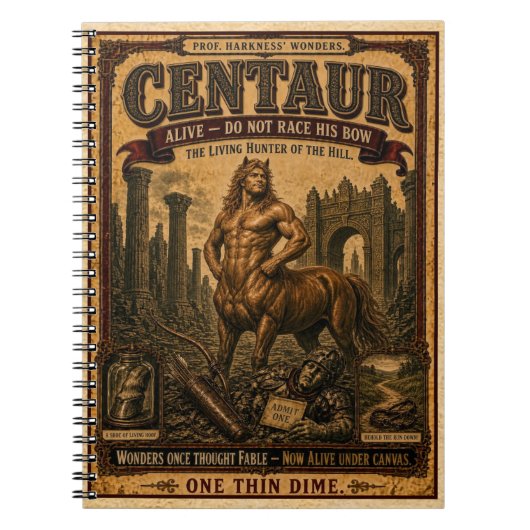 Carnet Centaure, Monstre de Cirque Vintage (Devant)