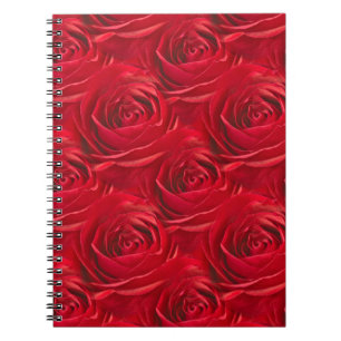 Carnet Centre abstrait de papier peint de rose rouge