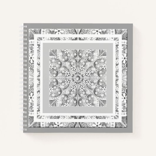 Carnet Céramique gris dentelle (Devant)