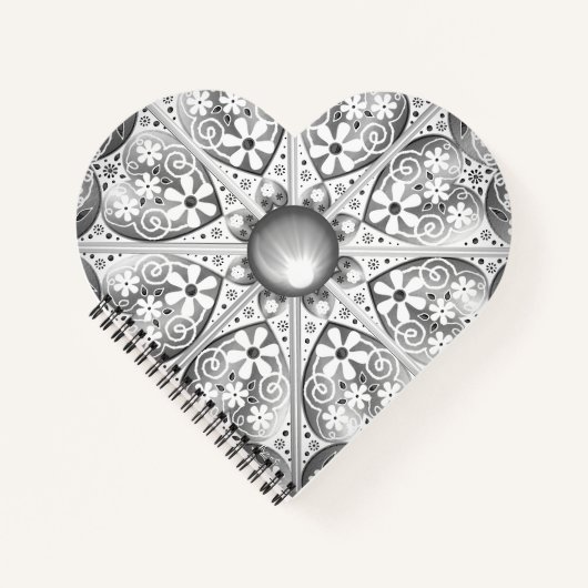 Carnet Céramique gris dentelle (Devant)