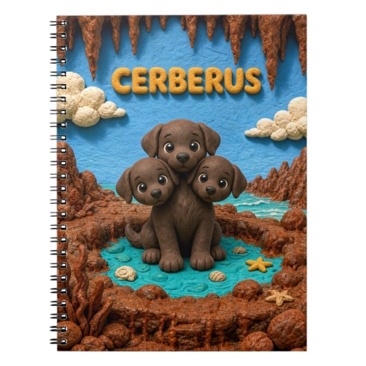 Carnet Cerberus bébé mignon, mythique (Devant)