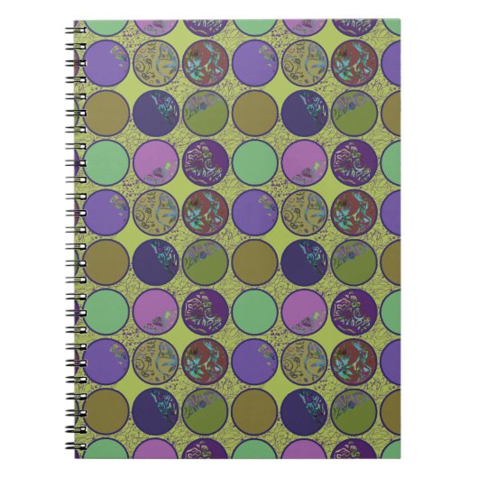 Carnet Cercle Abstrait Vert Violet (Devant)