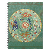 Carnet Cercle chinois antique bleu vert (Devant)