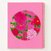 Carnet Cercle de fleurs, Chrysanthèmes rose Fuchsia (Dos)