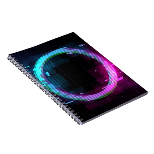 Carnet Cercle de jachère à ondes vapeur Synthwave avec b (Côté Droit)