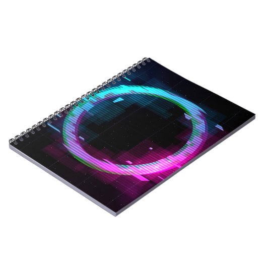 Carnet Cercle de jachère à ondes vapeur Synthwave avec b (Côté gauche)