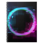 Carnet Cercle de jachère à ondes vapeur Synthwave avec b (Devant)