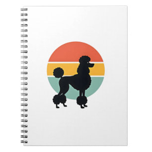 Carnet Cercle de silhouette de chien rétro coucher de sol
