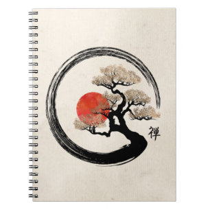 Carnet Cercle d'Enso et arbre de bonsaïs sur la toile