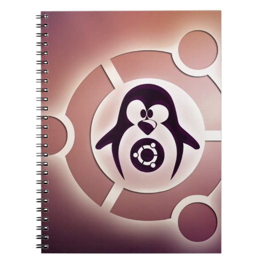 Carnet Cercle d'Ubuntu Linux de logo d'amis avec Tux (Devant)