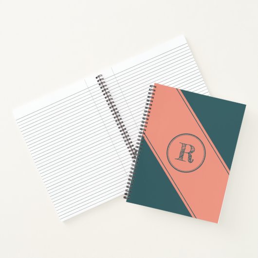 Carnet Cercle Géométrique de Monogramme de Lettre Angle S (Intérieur)