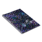 Carnet Cercles abstraits dessinés à la main, Bleu, Violet (Côté Droit)