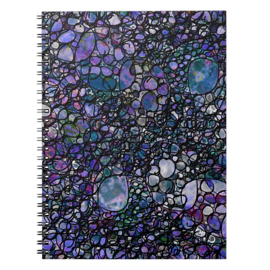 Carnet Cercles abstraits dessinés à la main, Bleu, Violet (Devant)