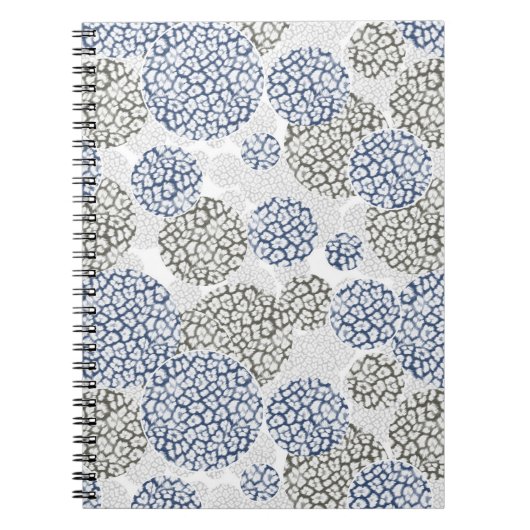 Carnet Cercles avec imprimé léopard gris et bleu (Devant)
