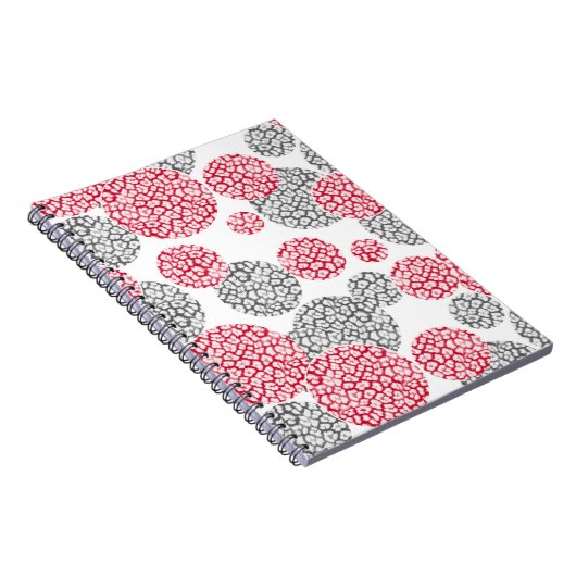 Carnet Cercles avec imprimé léopard gris et rouge (Côté Droit)