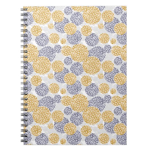 Carnet Cercles avec imprimé léopard jaune et bleu (Devant)
