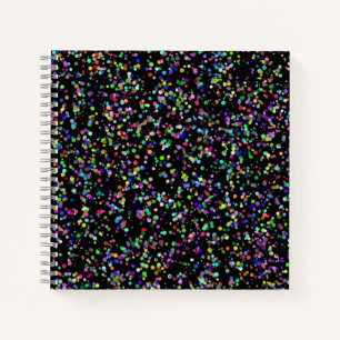 Carnet Cercles colorés bulles sur motif unique noir
