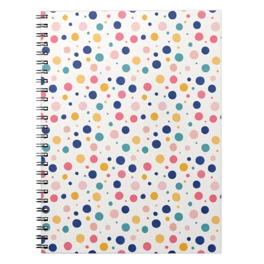 Carnet cercles colorés motifs mignons pois (Devant)