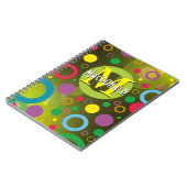 Carnet Cercles colorés Points Bagues Vertes personnalisée (Côté gauche)