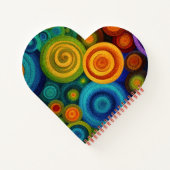 Carnet Cercles concentriques abstraits en multicolore vib (Dos)